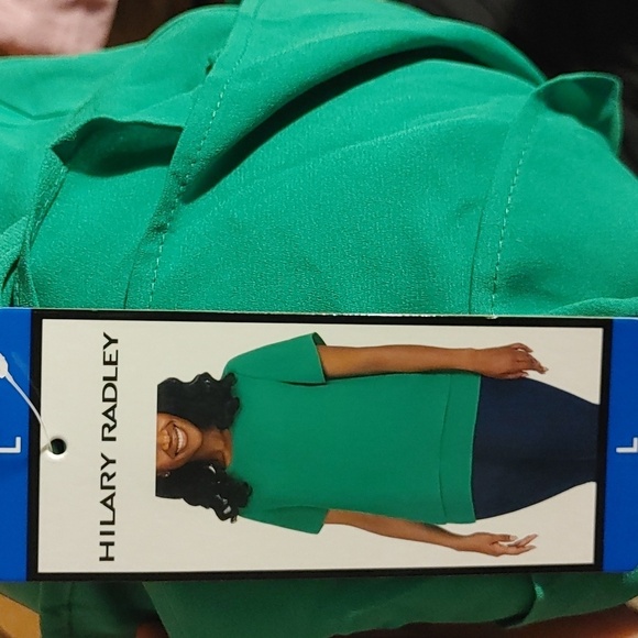 NWT Hilary Radley Women's Short Sleeve Blouse Green - Picture 6 of 9